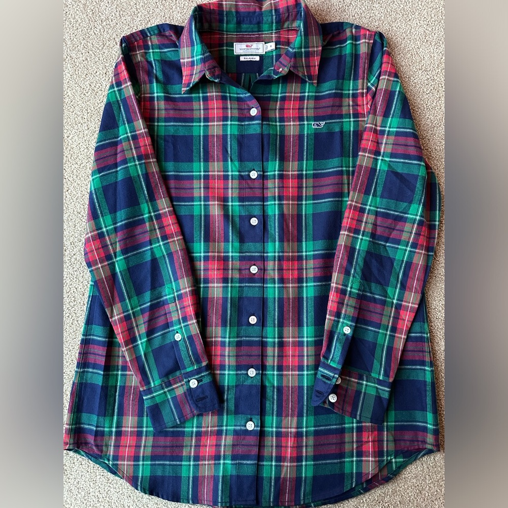 Vineyard Vines Plaid Flannel Button Down Shirt